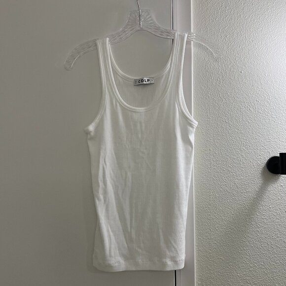 CDLP Ribbed Tank Top in White, XS - Picture 1 of 3